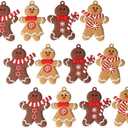 Toyvian 12pcs Christmas Flatback Embellishments Gingerbread Man Christmas Charms for Jewelry Making DIY Crafts Scrapbooking Hair Clips