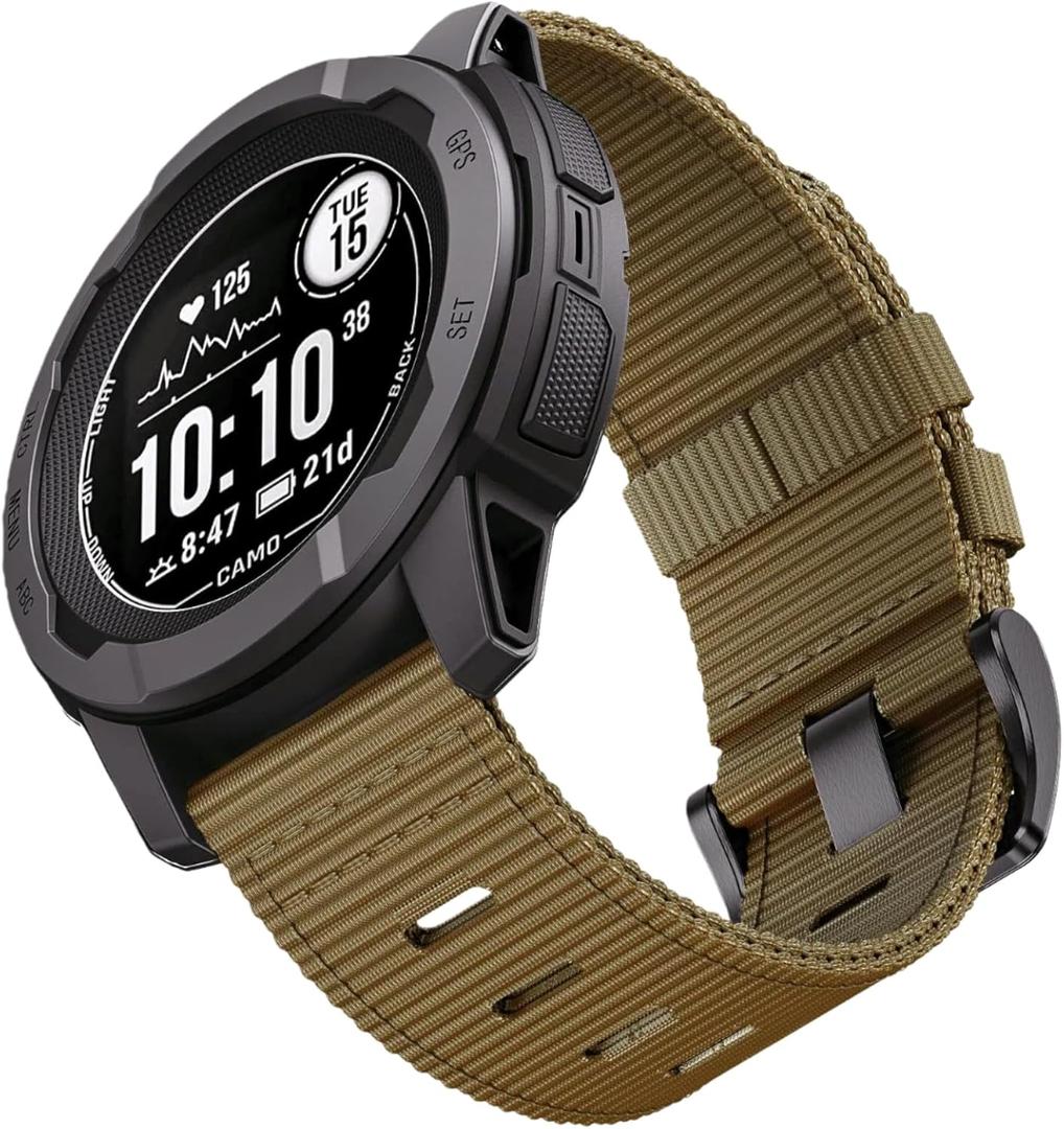 for Garmin Instinct Watch Band, Rugged Nylon Replacement Strap for Instinct 2 Instinct 3 45mm, Compatible with Garmin Instinct Solar, Tactical, Tide Esports, Sport Outdoor Work Use Replacement Band