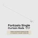 Fantasia 48-86 Inch Adjustable Width Single Curtain Rod for Windows with Brackets & Hardware - Easy to Install