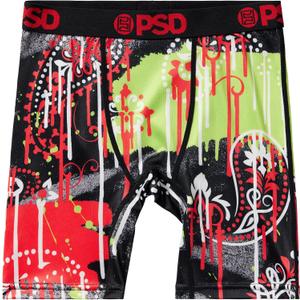 PSD Underwear Boys Boxer Briefs - Animal Print, Comfortable Active Underwear for Boys, Packs & Singles (Medium, Paisley Drip)