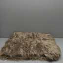 Latepis 6x3 Brown Beige Small Faux Fur Rug Fluffy Furry Rugs Throw Rug Washable Shag Plush Soft Rugs for Living Room Bedroom and Dorm