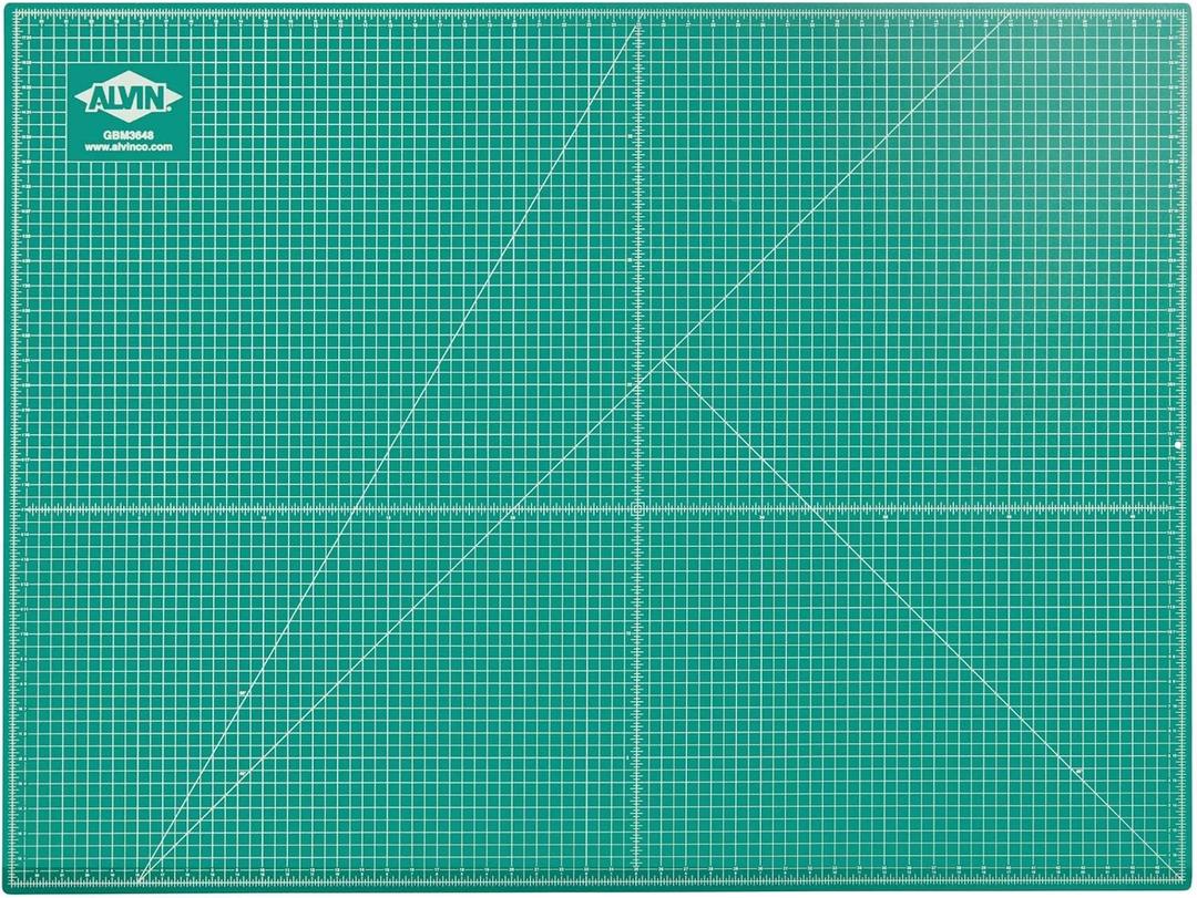 ALVIN GBM Self-Healing Cutting Mat 36 x 48 inch | Double-Sided Green/Black | 5-Layer Gridded Surface for Arts, Crafts and Sewing - Model GBM3648