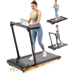 3 in 1 Foldable Treadmill With Incline and Removable Desk - 3.5HP Under Desk Walking Pad for Home Office With Remote Control