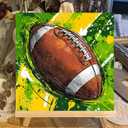 XTCIXAL Framed Paint by Numbers Kit for Adults Beginner, Rugby, 10x10 Inch | Paint by Number for Adults & Kids Ages 8-12, Framed Canvas, Included Easel and Gifts Box, Fun and Relaxing, Home Wall Decor