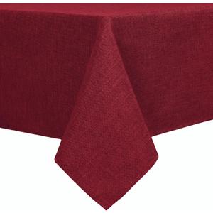 Hiasan Faux Linen Square Tablecloth - Wrinkle and Stain Resistant Washable Table Cloth for Kitchen Dining Room Holiday Table Cover for Dinner, Red, 30 x 30 Inch