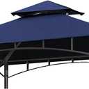 Eurmax USA High Performance Grill Gazebo Canopy Replacement Cover 5x8 BBQ Shelter Top (Navy Blue)