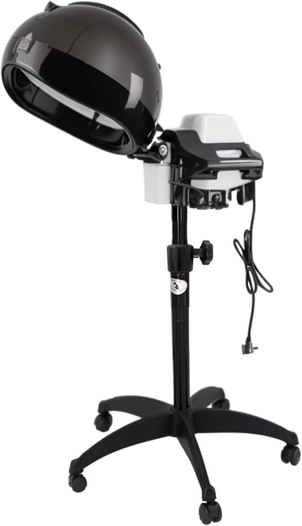 Professional Standing Hooded Hair Steamer for deep Scalp Conditioning,Adjustable time and Temperature Settings with Dry-Run Protection,Salon Station spa Equipment,Suitable for Home and Barbershop use