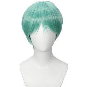 Short Green Straight Wig Halloween Costume Party Cosplay Anime Wig for Men