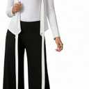 Women's Pilates Wrap Tops V-Neck Cross Tie Long Sleeve Shirt for Ballet Dance Yoga Workout (White, XS)