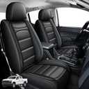 IKABEVEM Seat Covers Fit for Chevy Chevrolet Colorado : 2023-2025 2026 Crew Cab Extends Cab Z71 LT ZR2 Work Truck Front Pickup Faux Leather Car Seat Covers (2PCS Front,Blackline)