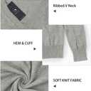 Arach&Cloz Women's Soft V Neck Long Sleeve Fall Casual Regular Fit Sweater Tops (Gray, M)