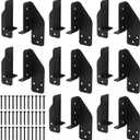 8 Pairs Black Split Joist Hanger, 14 Gauge Face Mount Joist Hanger Heavy Duty Carbon Steel Split Joist Brackets for 2"x4",2"x6", 4"x4" Wood Beam