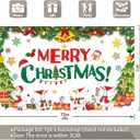 Swepuck 72x43inch Fabric Merry Christmas Backdrop Little White Goose Bell Xmas Pine Tree Snowflake Gift Photography Background Holiday Party Decorations Photo Booth Banner