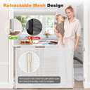Retractable Baby Gates for Doorways 50” Wide Mesh Pet Gate