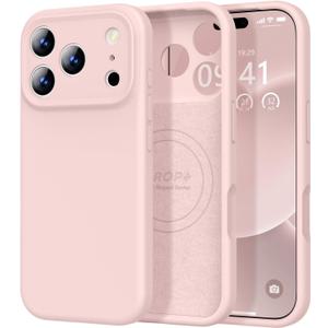 Vooii Magnetic for iPhone 17 Pro Case, Compatible with Magsafe (Premium Liquid Silicone) (Integrated Camera Control Button) Full Body Protective Anti-Scratch Microfiber Lining 6.3", Pink Sand