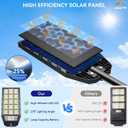 Deepn Solar Lights Outdoor Waterproof, Solar Street Lights Outdoor, 6500K LED Dusk to Dawn Security Flood Light Motion Sensor with Remote Control for Yard, Parking Lot, Porch, Garages, Garden, 2 Pack