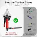 BOYISEN 4-in-1 Multi-Function Tool - Locking Pliers, Socket Wrench, Bolt Extractor & Screwdrive, 4-23mm Adjustable Chrome-Moly Steel Jaw, 90 Pivot for Tight Spaces & 360 Ratchet to Save Effort