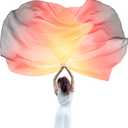 Jetec 2 Set 55" Praise Worship Flags for Dance Church with Scalable Rod Semicircle Worship Liturgical Angel Wing Flag for Outdoor Stage Practice Performance Religious Activities (Yellow Red Black)