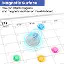 8 x Monthly Calendar Dry Erase Board for Wall, 16"x12" Double-Sided Magnetic Calendar White Board with Hooks, Silver Aluminum Alloy Frame Hanging Whiteboard for Office, Home, School