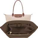 Lckaey Organizer Insert For Long Champ Le Pliage Purse Organizer Premium Felt 1012-25Coffee-S