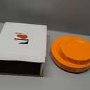 FLOWERCAT 60PCS Orange Plates - Heavy Duty Orange Plastic Plates Disposable for Easter & Spring Party - Serve 30 Guests 10.25inch and 7.5inch