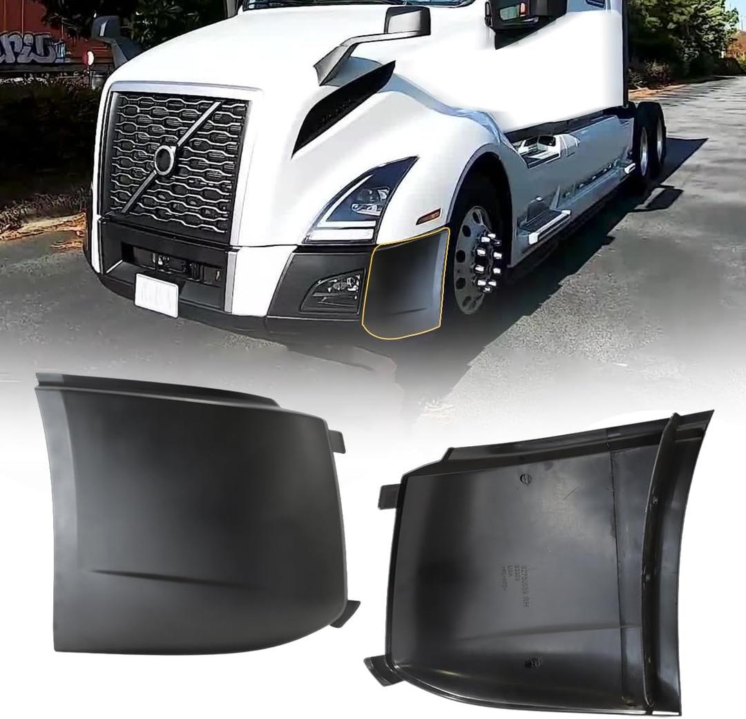 Front Corner PLASTIC Bumper pair set compatible with Volvo VNL2018-2024 Truck Series