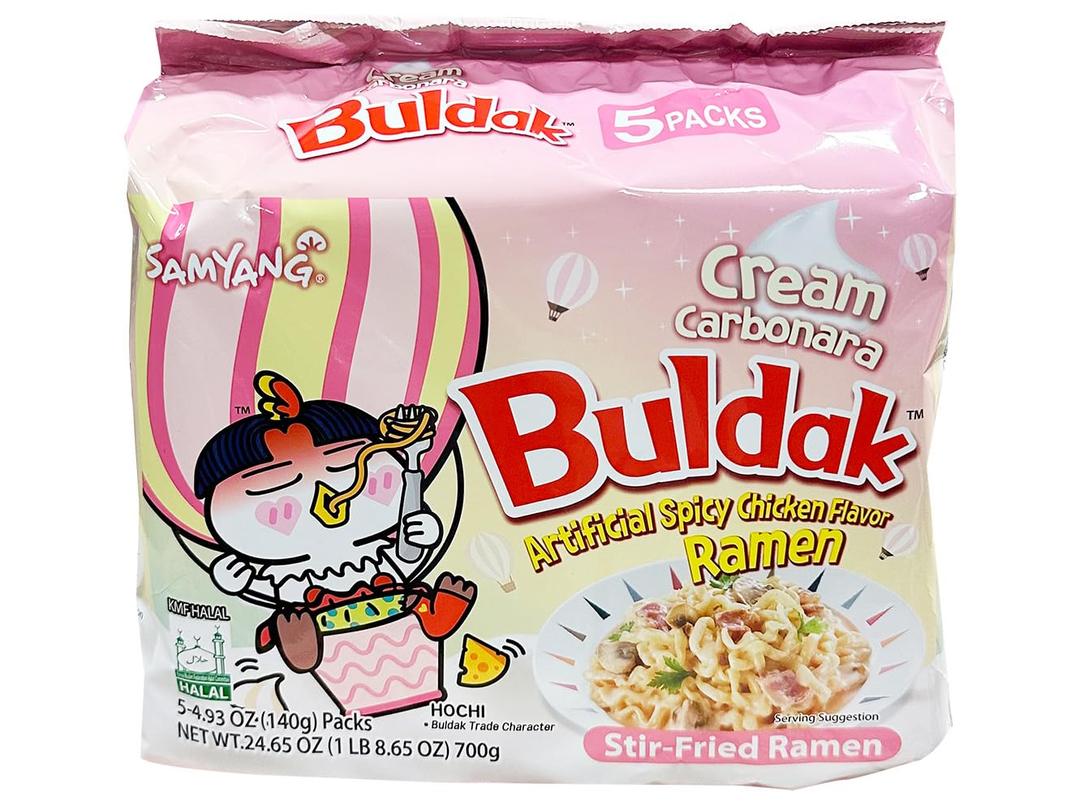 Samyang Cream Carbonara Flavor Buldak Ramen Pack of 5 (EXP 02/23/27)