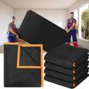 Aliceset 4 Pcs 80 x 144'' Extra Large Moving Blankets Heavy Duty Packing Blankets Quilted Shipping Furniture and Storage Pads Thick Furniture Pads for Wrapping Moving Protecting Supplies, Black