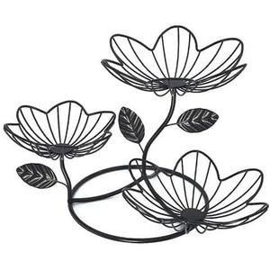 For Rose-Inspired 3-Tier Fruit Basket - Elevate Your Kitchen with Functional Black