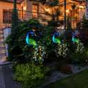 DREAMSOUL Metal Peacock Garden Solar Lights Outdoor Decorative Garden Stake Lights- Waterproof Peacock Solar Landscape LED Path Light Patio Yard Lawn Outside Decoration