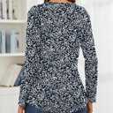 LOMON Women's Casual Shirred V Neck Tops Smocked Long Sleeve Shirts for Women Fall Loose Pleated Tunic Blouses (XXL)