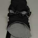 SUNFURA Dog Jacket, Large Dog Coat with Harness Built in, Warm Pet Winter Jacket Zippered Snow Coat with Furry Collar, Waterproof Fleece Snowsuit for French Bulldog, Army Black L