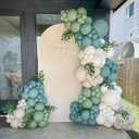 Sage Green and White Balloons, Neutral Dusty Olive Green White Beige Cream Clear Latex Balloon Baby Shower Balloon for Boho Bridal Shower Bachelorette Wedding Woodland Wild One Birthday Party Decor