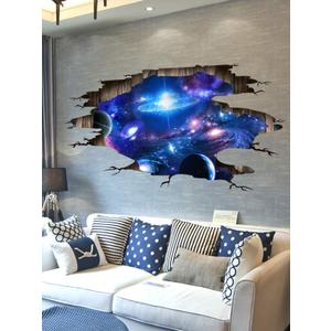 3D Galaxy Decor Wall Decal - PVC Material - Cosmic Style - Waterproof - Space Pattern - Indoor Use - Single Use - Wall Decal
