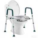 Raised Toilet Seat with Handles, FSA HSA Eligible Toilet Seat Riser for Seniors with Adjustable Height & Width, 400lb Padded Elevated Toilet Seat for Elderly, Handicap and Disabled, Fit Any Toilet