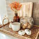 CISDUEO 120pcs Dried Bunny Tails Flowers Orange Lagurus Ovatus Tail Dried Flowers Pampas Grass Natural Dried Floral Arrangement for Boho Fall Decor Autumn Wedding DIY Farmhouse Christmas Halloween
