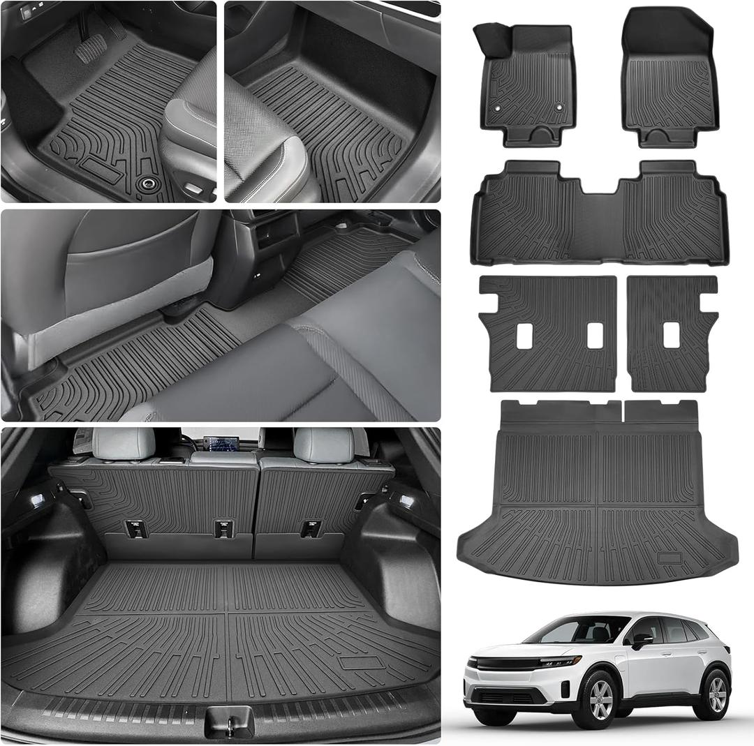 Floor Mats & Cargo Liner & Backrest Mat Fit for Honda Prologue 2024 2025 2026, All Weather Floor Mats for Prologue Accessories Heavy Duty Waterproof