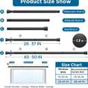 AIZESI Tension Curtain Rod for Windows 28 to 48 Inch No Drilling Adjustable Expandable Spring Loaded Curtain Rod, 7/8" Diameter Never Rust, Small Shower Rod for Bathroom, Doorway, Closet, Black