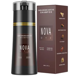 Hair Dye Shampoo 3 in 1, Natural Dye Shampoo for Men & Women for Grey Hairs Coverage (Dark Brown)