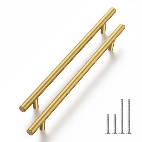 Haliwu 30 Pack Cabinet Handles Brass Gold Cabinet Pulls 6-1/4 Inch Hole Center Drawer Pulls Modern Bar Dresser Handles for Bathroom Kitchen Bedroom