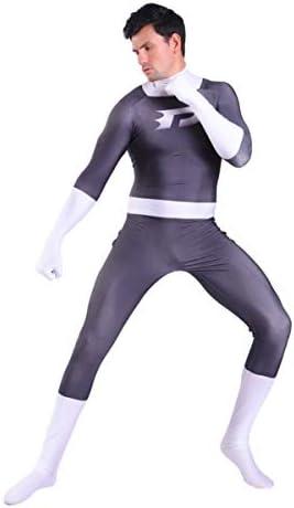 Gesikai Danny Phantom Cosplay Costume 3D Print Spandex Zentai Suit SuperHero Bodysuit Halloween Costume for Adults Kids XL