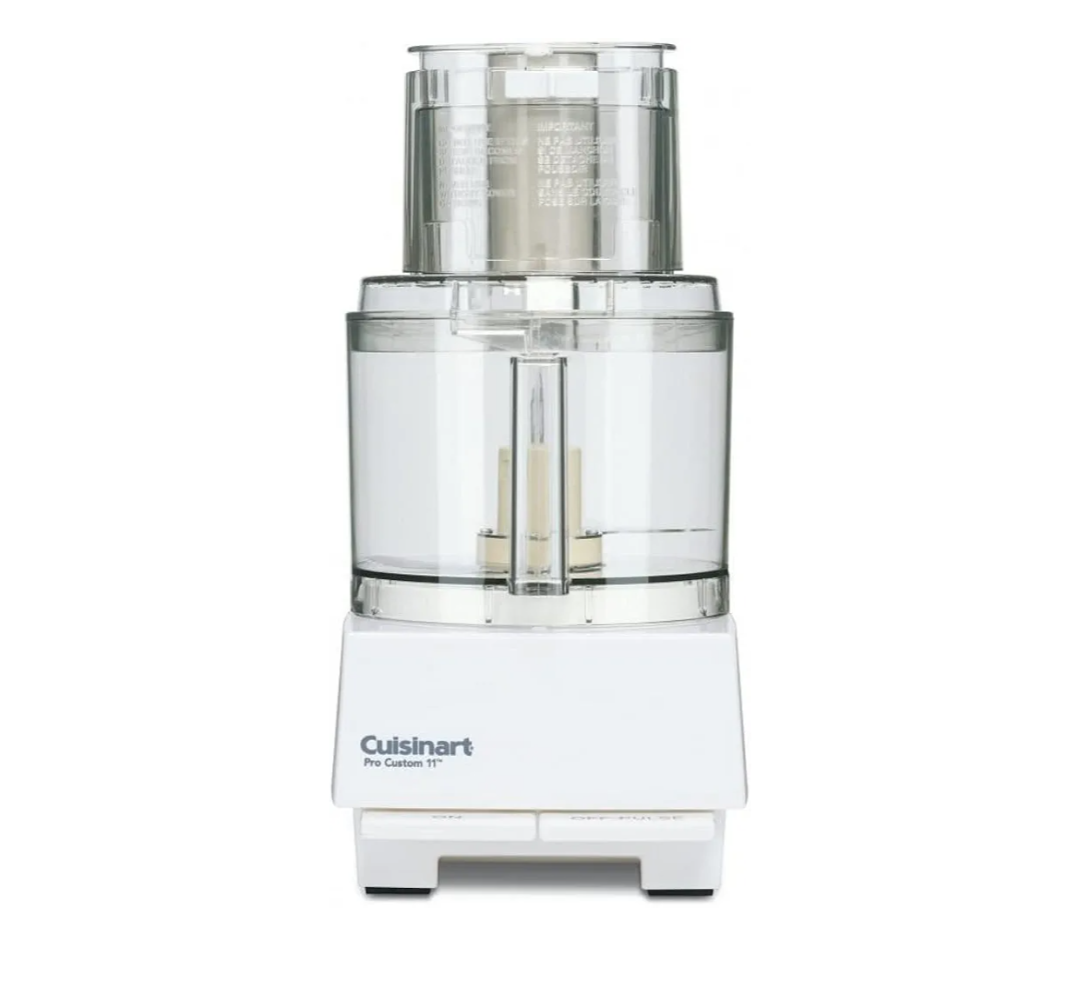 Cuisinart Cup Pro Custom 11 Food Processor With 625 Watt Motor And Extra Large Feed Tube allows For Whole Fruit And Vegetables, Additional Accessories Included For Even More Versatility, White