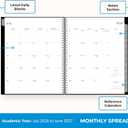 3 x Blue Sky 2026-2027 Monthly Academic Year Planner Calendar, July 2026 - June 2027, 8" x 10", Monthly Layout, Flexible Cover, Wirebound, Laminated Tabs, Enterprise