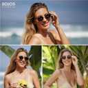 SOJOS Trendy Oval Round Polarized Sunglasses for Women Men, Retro Chic Circle Shades SJ1255