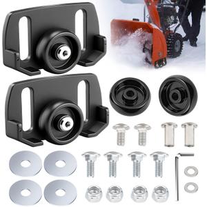Universal Roller Skid Snow Thrower Shoes | 490-241-0038 Snow Blower Skid Shoes W/Hardware, for Craftsman, MTD, Cub Cadet, Fits Most 2-Stage and 3-Stage Snow Thrower Snowblowers