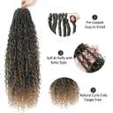 9 packs Boho Faux Locs Crochet Hair, 24 Inch, Ombre Honey Blonde Pre Looped Goddess Soft Locs Crochet Hair with Curly Ends, Bohemian River Locs for Black Women(T1B/27#, 24 Inch)