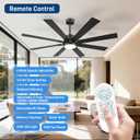72 Inch Ceiling Fans with Lights and Remote Control, Low Profile & Downrod Mount 8-Blade Modern Black Ceiling Fan, 3CCT Dimmable LED Light, Quiet DC Motor for Bedroom Living Room, ETL Listed
