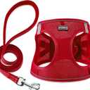 Dog Harness with Leash Set, No Pull Adjustable Reflective Step-in Puppy Pet Vest Harnesses for Small Medium Large Dogs and Cats,Red M