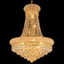 Crystal Chandeliers for Dining Room Light Fixture,Empire Style K9 Crystal Chandeliers for Entryway,12 Lights Gold Luxury Lighting Fixtures for Living Room Stairway Bedroom Foyer D22 Inch