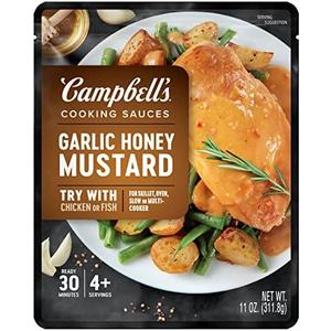 Campbell’s Cooking Sauces, Garlic Honey Mustard Sauce, 11 Oz Pouch BEST USED BY: 09/26/25